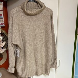 New Sonoma Neutral Taupe Cowl Neck Sweater